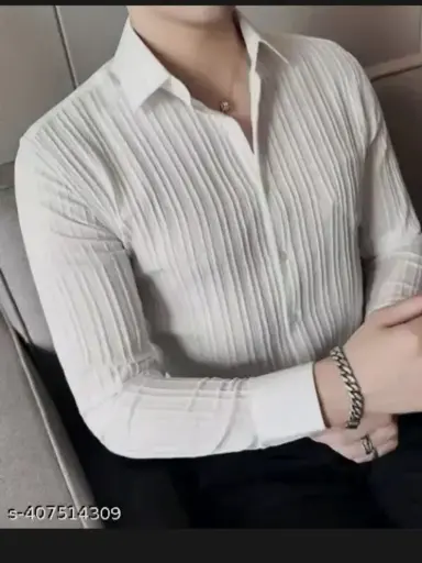 White budge full sleeve shirt for man