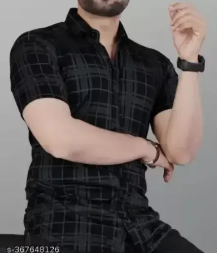Trending black cotton shirt half sleeve