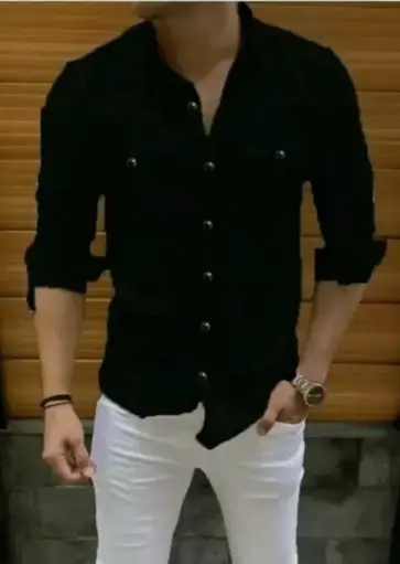 Alfa men black shirt full sleeve