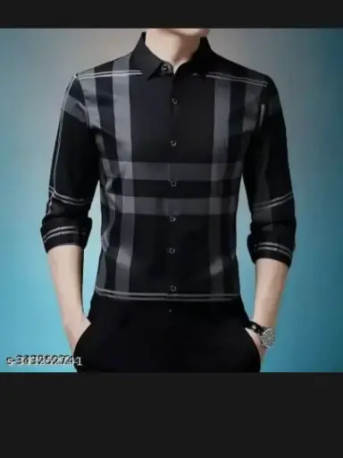 Attractive shirt black with grey layers